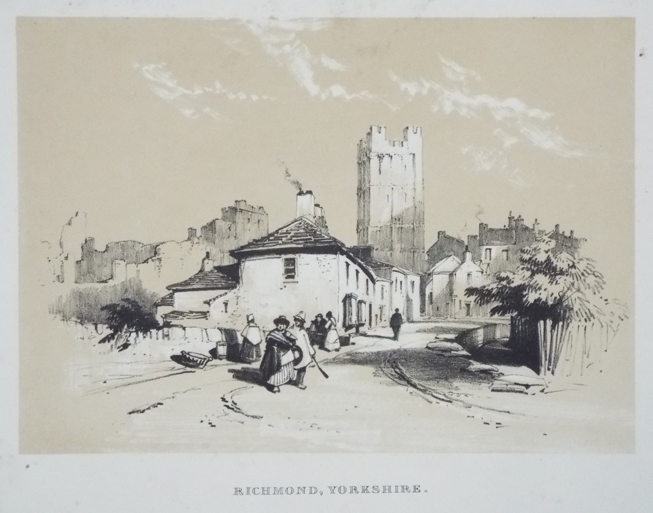 Lithograph - Richmond, Yorkshire.